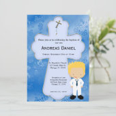 Invitation Garçon de communion croisée (Debout devant)