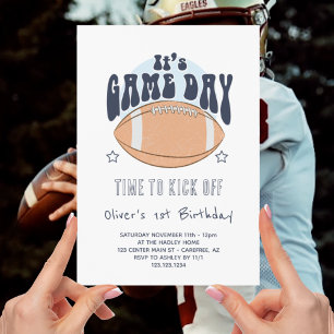 Invitation Garçon de coup d'envoi de football 1er anniversair