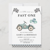 Invitation Garçon de course rapide 1er anniversaire (Devant)