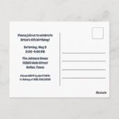 Invitation garçon de fête d'anniversaire piscine (Dos)