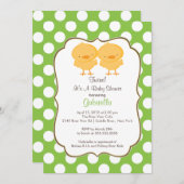 Invitation Garçon de fille de vert d'invitation de baby (Devant / Derrière)