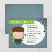 Invitation Garçon de Frankenstein mignon Fête d'Halloween pou (Devant / Derrière)