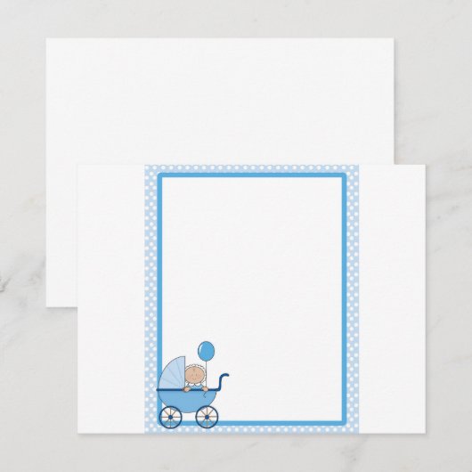 Invitation Garçon de frontière de bébé (Devant / Derrière)