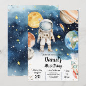 Invitation Garçon de la Galaxie Planètes de l'Espace Extérieu (Devant / Derrière)