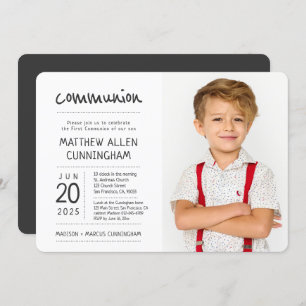 Invitation Garçon de la première communion Moderne + Simple