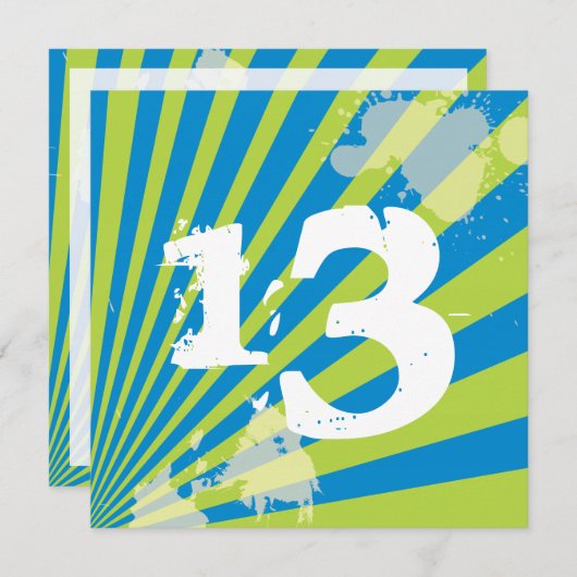 Invitation Garçon de l'adolescence de l'invitation | de fête (Devant / Derrière)