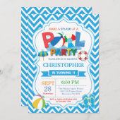 Invitation Garçon d'éclaboussure de Splish d'été d'invitation (Devant / Derrière)