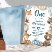 Invitation Garçon des bois Blue Pumpkin 1er anniversaire