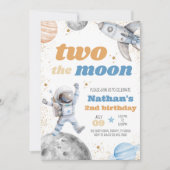 Invitation Garçon Deux la Lune Anniversaire (Devant)