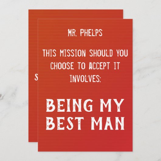 Invitation Garçon d'honneur (Devant / Derrière)