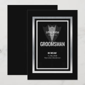 Invitation Garçon d'honneur en smoking noir et blanc (Devant / Derrière)