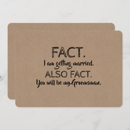 Invitation GARÇON D'HONNEUR FACTUEL TÉMOIN FUNNY Proposition (Devant / Derrière)