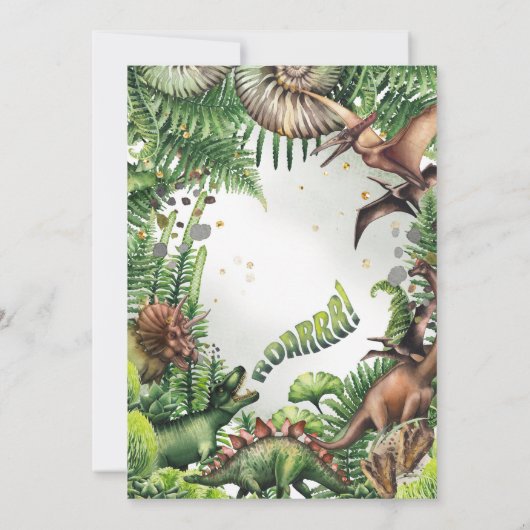 Invitation Garçon Dinosaur Trois Rex (Dos)