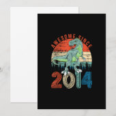 Invitation Garçon dinosaure de 9 ans Incroyable depuis le 9èm (Devant / Derrière)