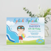 Invitation Garçon d'invitation d'anniversaire de réception au (Debout devant)