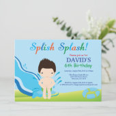 Invitation Garçon d'invitation d'anniversaire de réception au (Debout devant)