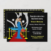 Invitation Garçon d'invitation de baby shower de Hollywood de (Devant / Derrière)