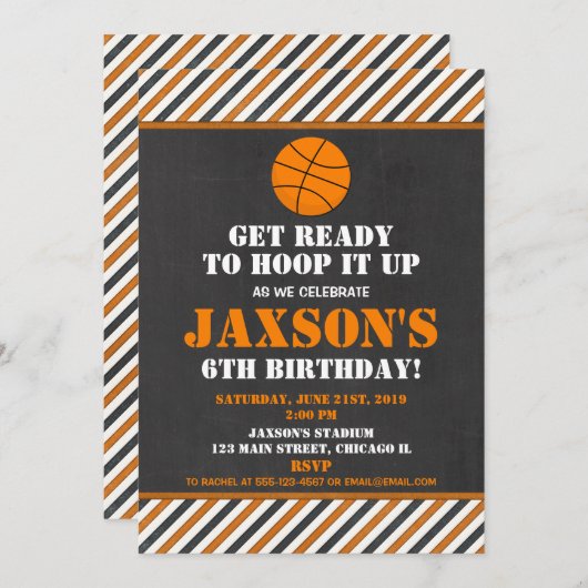 Invitation Garçon d'invitation de fête d'anniversaire de (Devant / Derrière)