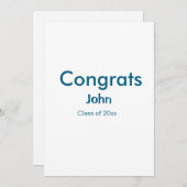 Invitation garçon diplômé ajouter nom félicitations date anné (Devant / Derrière)