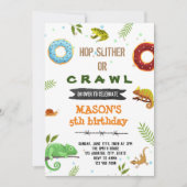 Invitation Garçon donut et fête reptile (Devant)