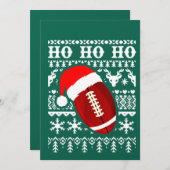 Invitation Garçon drôle avec un pull de Noël moche de footbal (Devant / Derrière)