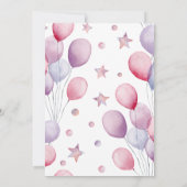 Invitation Garçon Elephant Ballons rose Baby shower virtuel (Dos)