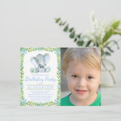 Invitation Garçon Elephant N'Importe Quel Nombre Photo Annive (Debout devant)