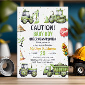 Invitation Garçon en construction Baby shower
