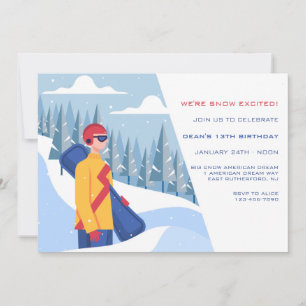Invitation Garçon en snowboard
