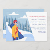 Invitation Garçon en snowboard (Devant / Derrière)