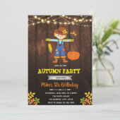 Invitation garçon épouvantail thème de thanksgiving automne (Debout devant)