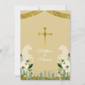 Invitation Garçon et bébé Blanc et or 2e anniversaire & Baptê (Dos)