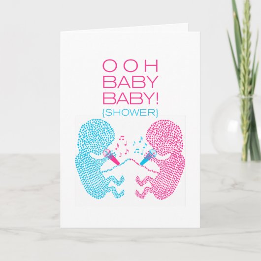 Invitation Garçon et fille d'invitation de baby shower de (Devant)