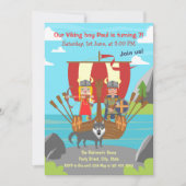 Invitation Garçon et fille vikings fête d'anniversaire sur ba (Devant)