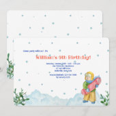 Invitation garçon faisant du sport d'hiver (Devant / Derrière)