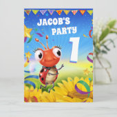 Invitation Garçon fait sur commande 1yr d'invitation de fête (Debout devant)