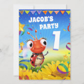 Invitation Garçon fait sur commande 1yr d'invitation de fête (Devant)