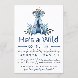 Invitation Garçon fête sauvage pour son premier anniversaire