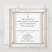 Invitation Garçon fille Crème Christening Baptême Croix (Dos)