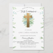 Invitation Garçon/Fille Verdure Green First Communion Invitat (Devant)