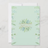 Invitation Garçon/Fille Verdure Green First Communion Invitat (Dos)