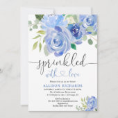 Invitation Garçon floral bleu et blanc de la marine (Devant)