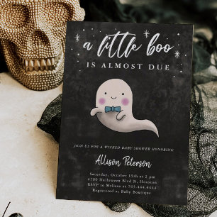 Invitation Garçon Ghost Halloween Baby shower Little Boo
