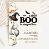 Invitation Garçon Ghost Halloween Baby shower Little Boo
