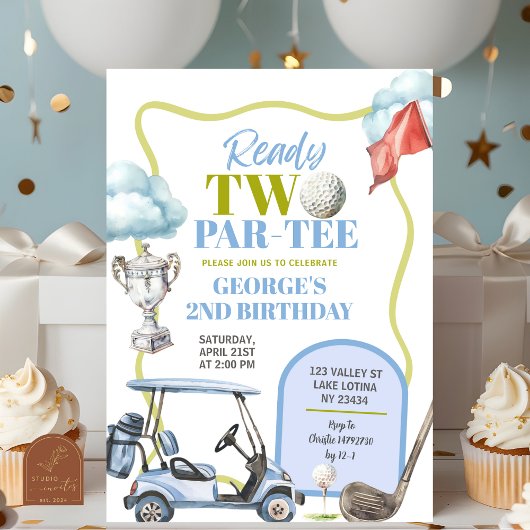 Invitation Garçon Golf Two Par-Tee 2e Anniversaire