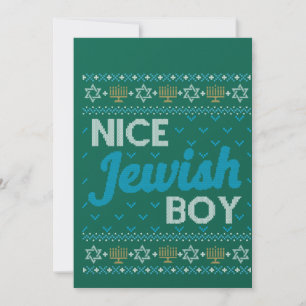 Invitation Garçon juif gentil et laid pour Hanukkah