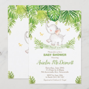 Invitation Garçon mignon d'animaux de jungle de baby shower