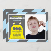 Invitation Garçon mignon d'invitation de monstre (Devant / Derrière)