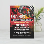 Invitation Garçon Monster Truck Rouge (Debout devant)