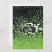 Invitation Garçon Monster Truck Vert (Dos)